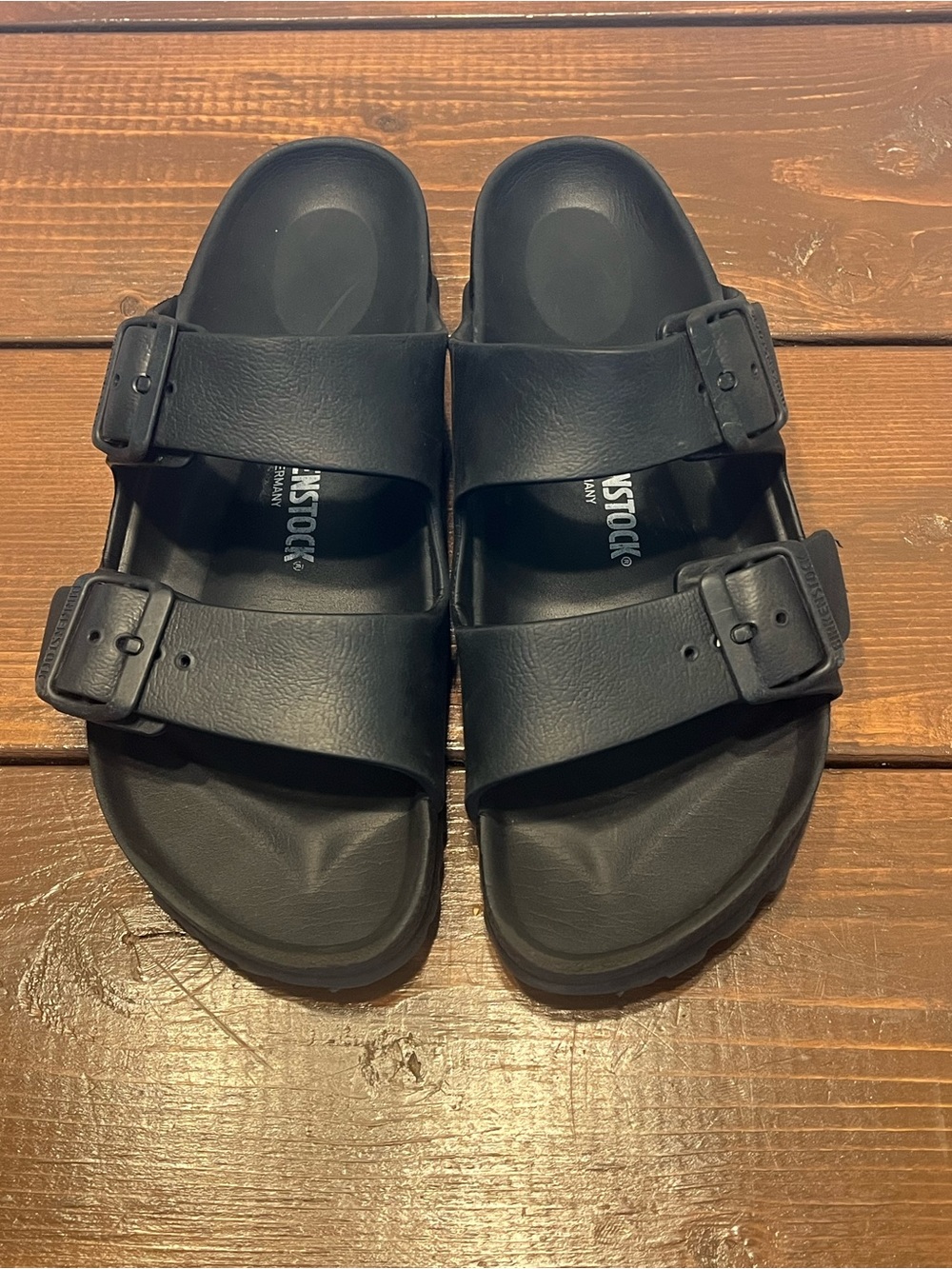Birkenstock Black Two-Strap EVA Slide Sandals size 38 - Picture 2 of 6